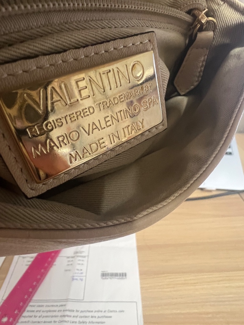 Valentino Cream Quilted Crossbody with Gold Chain and Logo - Picture 12 of 13